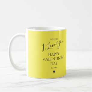 Caneca De Café Dia dos Namorados Moderno Cinza e Amarelo Foto