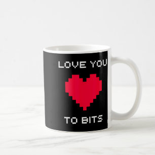 Caneca De Café Dia dos Namorados retrô de 8 bits fofo e engraçado