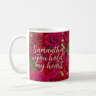 Caneca De Café Dia dos Namorados Rosas Vermelhas Mensagem Persona