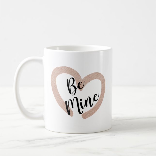 Caneca De Café Dia dos Namorados Seja Meu Coração Rosa Fofo (Esquerda)