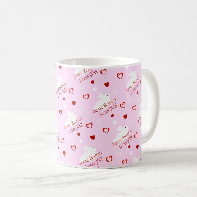 Caneca de Café Dia dos Namorados Some Bunny Loves  (Frente Esquerda)