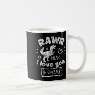 Caneca De Café Dia dos Namorados T-rex Rawr Significa Eu Te Amo E