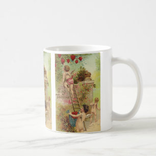 Caneca De Café Dia dos Namorados Vintage, Anjos Lindos Subindo Es