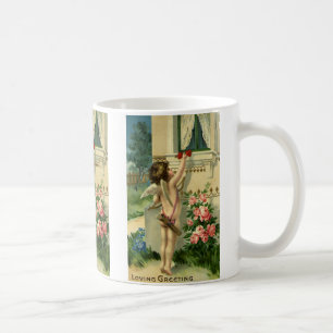 Caneca De Café Dia dos Namorados Vitoriano Vintage, Corações de A