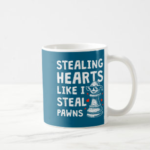 Caneca De Café Dia dos namorados xadrez engraçado roubando coraçã