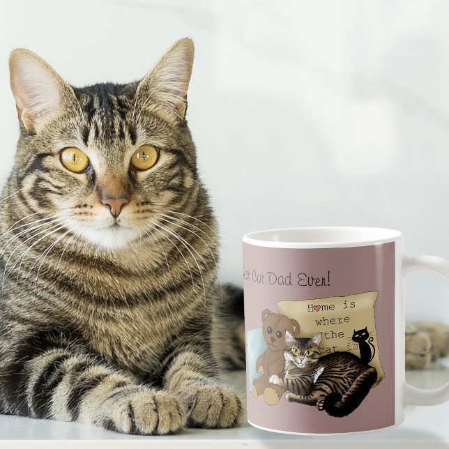 Caneca De Café Dia dos Pais Cozy Tabby Rosa (Criador carregado)
