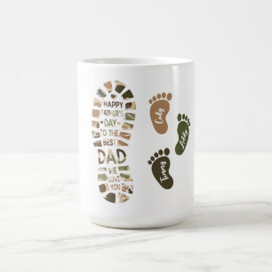 Caneca De Café Dia dos Pais Design de Pegada Camuflada