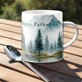 Caneca De Café Dia dos Pais Montanhas Country Pinheiros