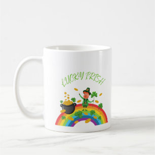 Caneca De Café Dia dos Patricks - Engraçada Lucky Irish Leprechau
