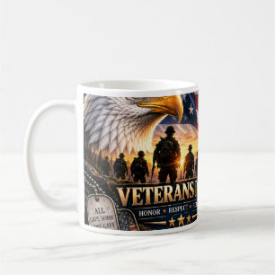 Caneca De Café Dia dos Veteranos Liberdade Não É Grátis Águia Pat