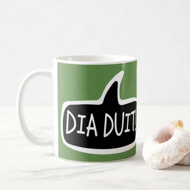 Caneca De Café DIA DUIT! Bolha de saudação irlandesa (Com Donut)