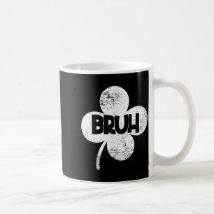 Caneca De Café Dia engraçado de São Patrício shamrock sortudo bru