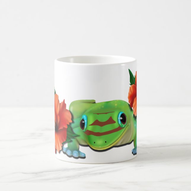 Caneca De Café Dia Gecko com Hibiscus (Centro)