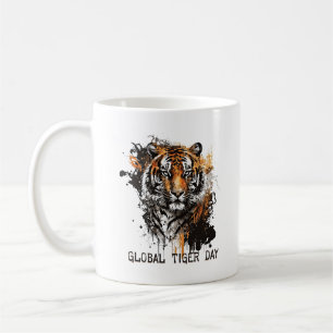 Caneca De Café Dia Global do Tigre, tigre gigante