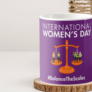 Caneca De Café Dia Internacional da Mulher 2026 Equilibre as Bala
