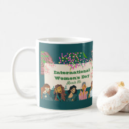 Caneca De Café Dia Internacional da Mulher, 8 de março Floral