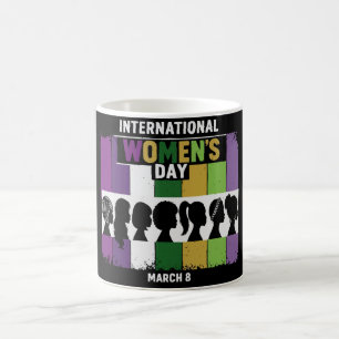 Caneca De Café Dia Internacional da Mulher Moderno Mulheres Div