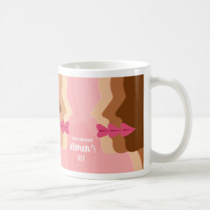 Caneca De Café Dia Internacional das Mulheres Rosa