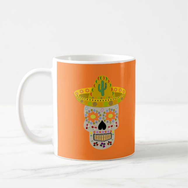Caneca De Café Dia Mexicano do Crânio Morto (Esquerda)