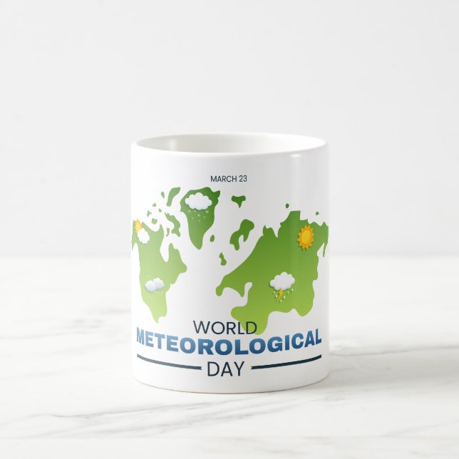 Caneca De Café Dia Mundial da Meteorologia (Centro)