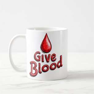 Caneca De Café Dia Mundial de Doadores de Sangue - Dar Texto Sang
