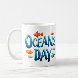 Caneca De Café Dia Mundial dos Oceanos - Celebração do Dia dos Oc