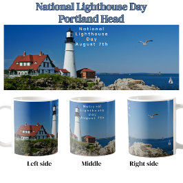 Caneca De Café Dia Nacional das Luzes Cena do Farol de Portland H