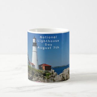 Caneca De Café Dia Nacional das Luzes Cena do Farol de Portland H
