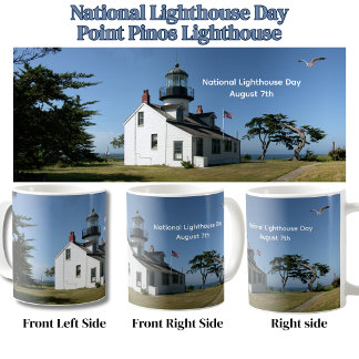 Caneca De Café Dia Nacional do Farol Point Pinos Califórnia