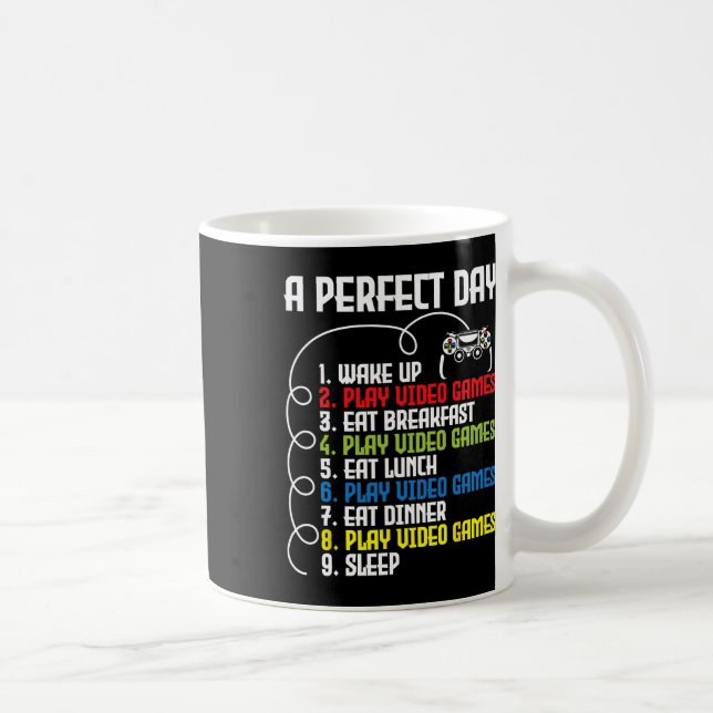 Caneca De Café Dia Perfeito - Divertido Jogo de Vídeo Game Gamer  (Direita)