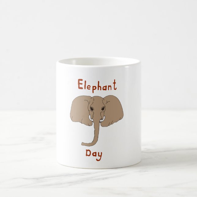 Caneca De Café Dia Românico dos Elefantes Africanos (Centro)