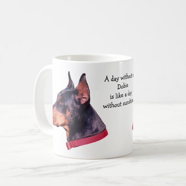 Caneca De Café Dia Sem Foto Dobie Doberman (Frente Esquerda)