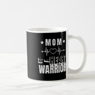 Caneca De Café Dia Vermelho Mãe De Um Guerreiro Cardíaco Dizendo