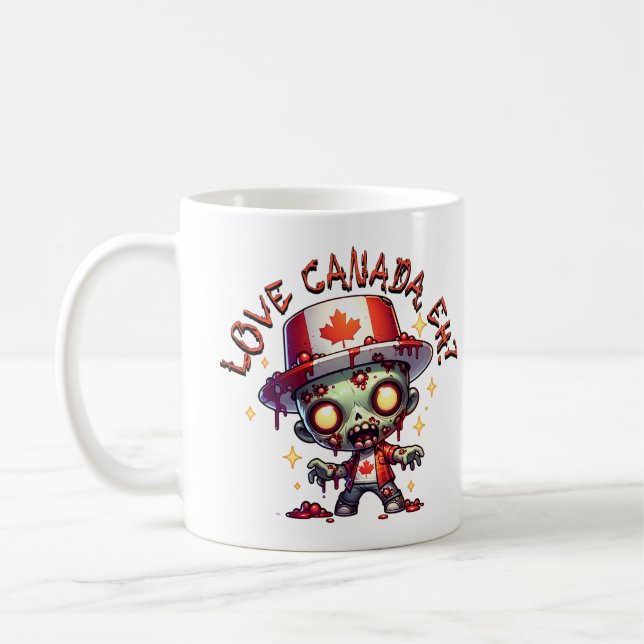 Caneca De Café Dia Zombie Canadá (Esquerda)