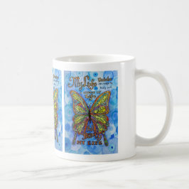 Caneca De Café Diabetes Poema Arco-Íris Borboleta Arte Café