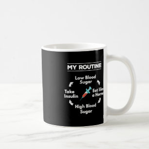 Caneca De Café Diabetes Rotina Insulina Agulha Sangue Baixo Alto