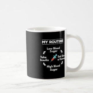 Caneca De Café Diabetes Rotina Insulina Agulha Sangue Baixo Alto 