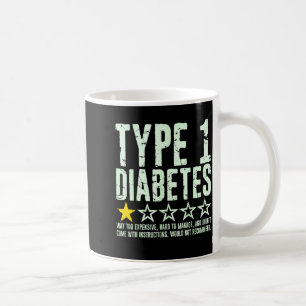 Caneca De Café Diabetes Tipo 1 Classificação de Uma Estrela, Dia