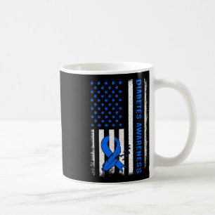 Caneca De Café Diabetes Tipo 1 Sensibilização Americana Flag Blue