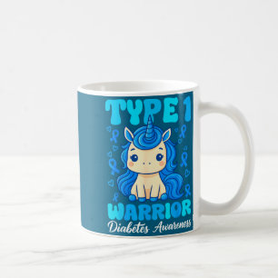 Caneca De Café Diabetes Tipo 1 Unicórnio Fofo Guerreiro Meninos M
