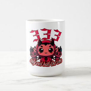 Caneca De Café Diabo Chibi - 333 Apenas mau metade do tempo