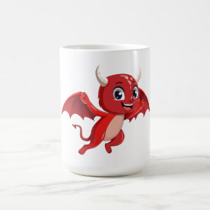 Caneca De Café Diabo voador de desenho animado fofo