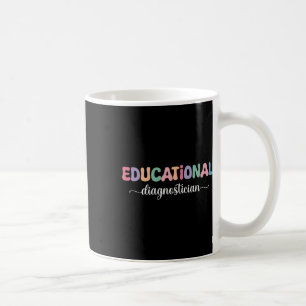 Caneca De Café Diagnosticador Educacional Corações Retro Groovy A