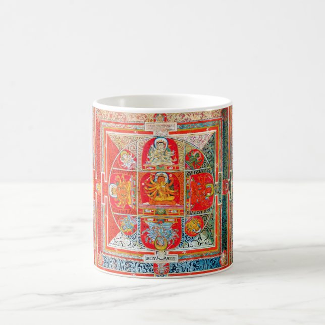 Caneca De Café Diagrama Cósmico de Mandala para a Meditação (Centro)