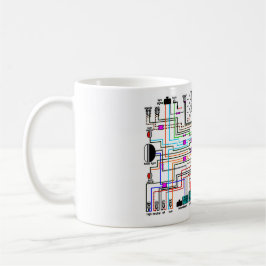 Caneca De Café Diagrama de Cablagem de Moto. Cartão