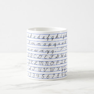 Caneca De Café Diagrama do alfabeto inglês na escrita Cursive