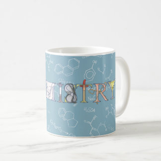 Caneca De Café Diagrama químico e azul tipográfico