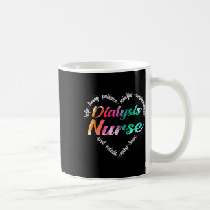 Caneca De Café Diálise Enfermeira Coração Nuvem de Palavra Waterc