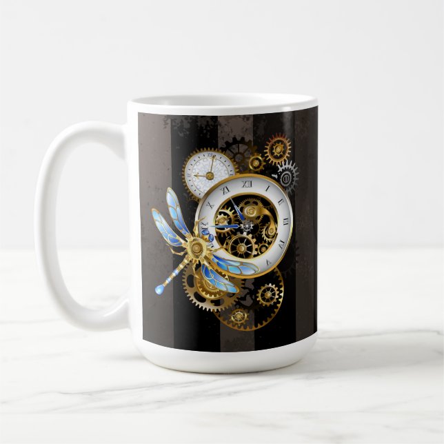 Caneca De Café Dials Steampunk com Dragonfly (Esquerda)