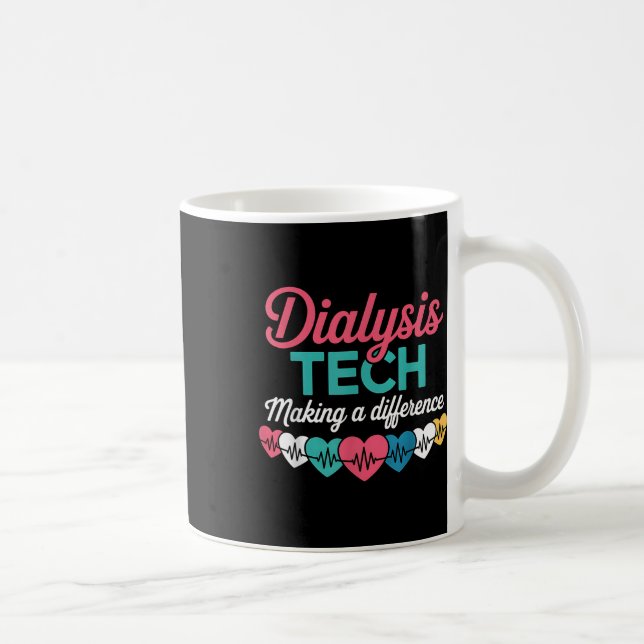 Caneca De Café Dialysis Tech Making A Difference Technician Heart (Direita)